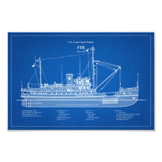 USCG Tender Fir WLM-212 - ABD Foto Afdruk (Voorkant)