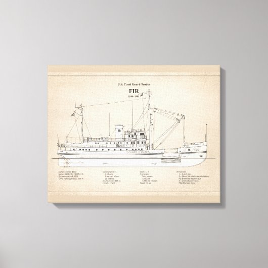 USCG Tender Fir WLM-212 - SBD Canvas Afdruk (Voorkant)