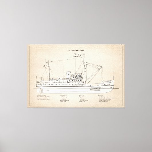 USCG Tender Fir WLM-212 - SBD Canvas Afdruk (Voorkant)
