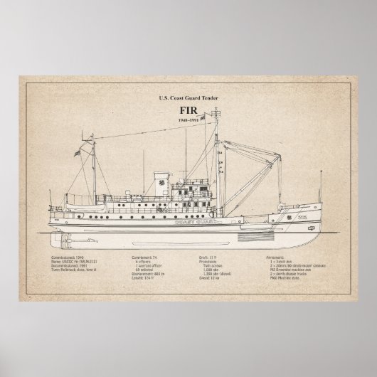 USCG Tender Fir WLM-212 - SBD Poster (Voorkant)