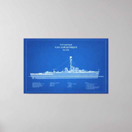 USCG USS Albuquerque PF-7 - ABD Canvas Afdruk (Voorkant)