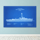USCG USS Albuquerque PF-7 - ABD Canvas Afdruk (Insitu (Houten vloer))