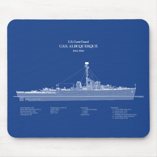 USCG USS Albuquerque PF-7 - ABD Muismat (Voorkant)