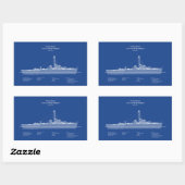 USCG USS Albuquerque PF-7 - ABD Rechthoekige Sticker (Vel)