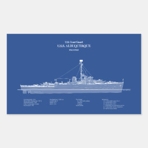 USCG USS Albuquerque PF-7 - ABD Rechthoekige Sticker