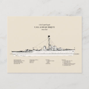 USCG USS Albuquerque PF-7 - SBD Briefkaart