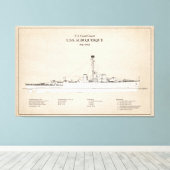 USCG USS Albuquerque PF-7 - SBD Canvas Afdruk (Insitu (Houten vloer))