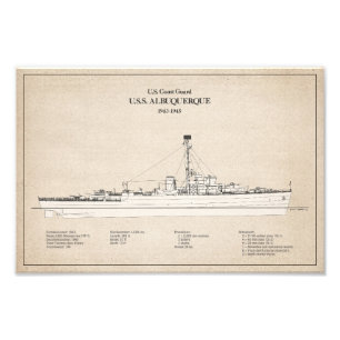 USCG USS Albuquerque PF-7 - SBD Foto Afdruk