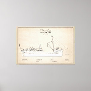 USCG Vuurtoren Tender Amaranth - SBD Canvas Afdruk