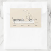 USCG Vuurtoren Tender Amaranth - SBD Rechthoekige Sticker (Tas)