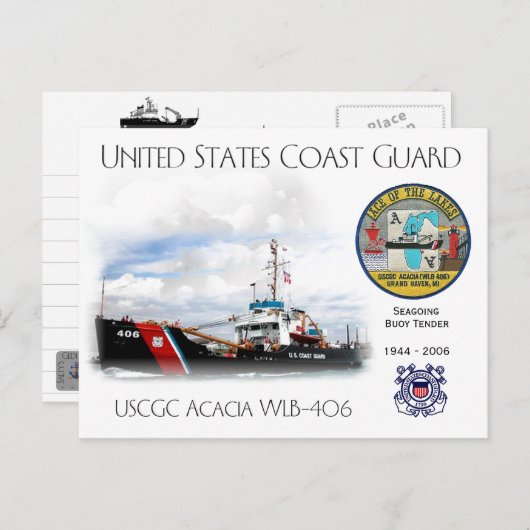 USCGC Acacia WLB-406 Aanbesteding Briefkaart (Voorkant / Achterkant)