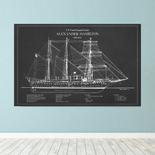 USCGC Alexander Hamilton wix-272 - ABD Canvas Afdruk (Insitu (Houten vloer))