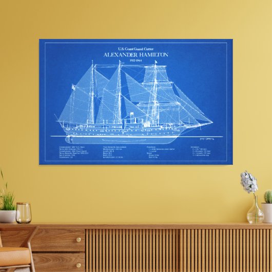 USCGC Alexander Hamilton wix-272 - ABD Canvas Afdruk (Insitu (Woonkamer))