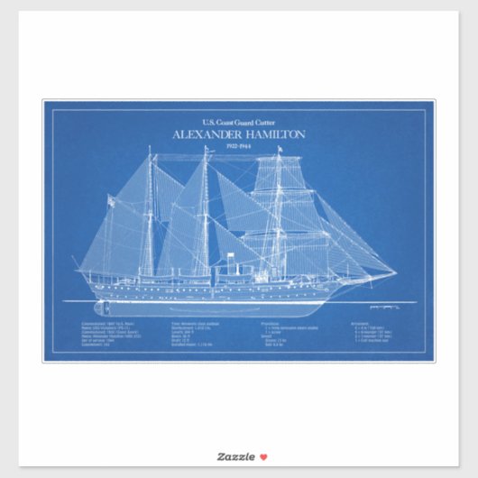 USCGC Alexander Hamilton wix-272 - ABD Sticker (Vel)