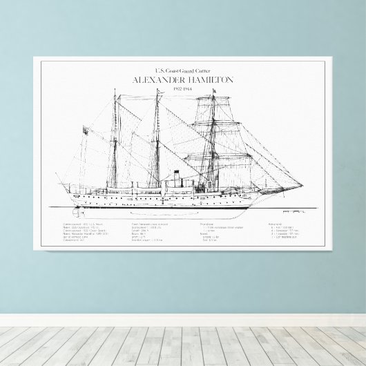 USCGC Alexander Hamilton wix-272 - SBD Canvas Afdruk (Insitu (Houten vloer))