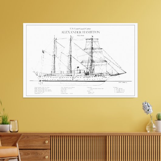 USCGC Alexander Hamilton wix-272 - SBD Canvas Afdruk (Insitu (Woonkamer))