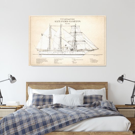 USCGC Alexander Hamilton wix-272 - SBD Canvas Afdruk (Insitu (Slaapkamer))