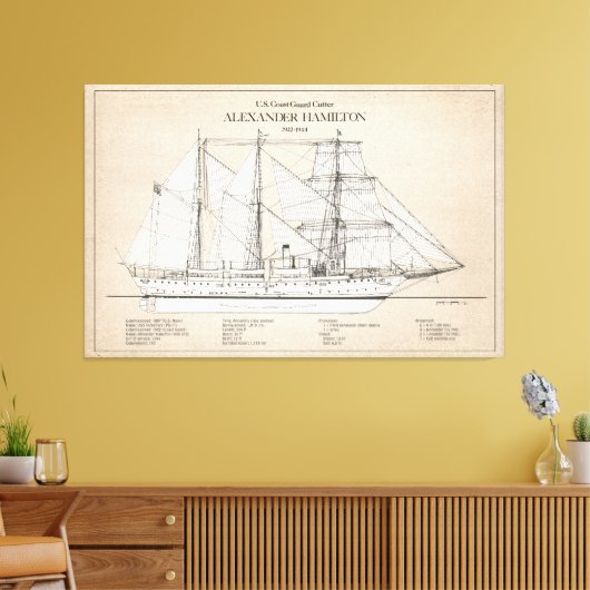USCGC Alexander Hamilton wix-272 - SBD Canvas Afdruk (Insitu (Woonkamer))
