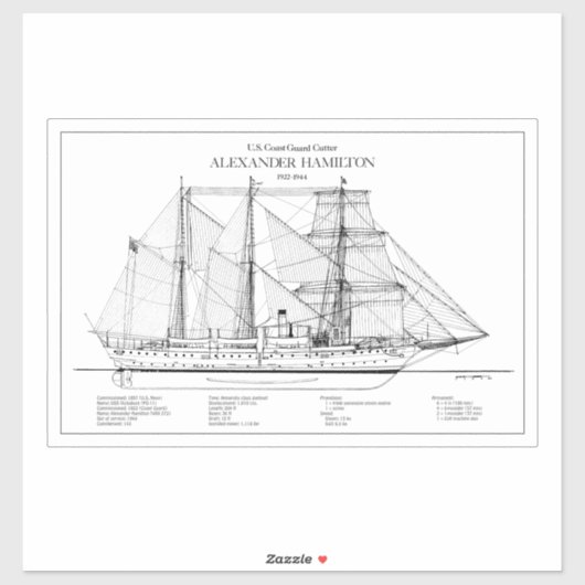 USCGC Alexander Hamilton wix-272 - SBD Sticker (Vel)