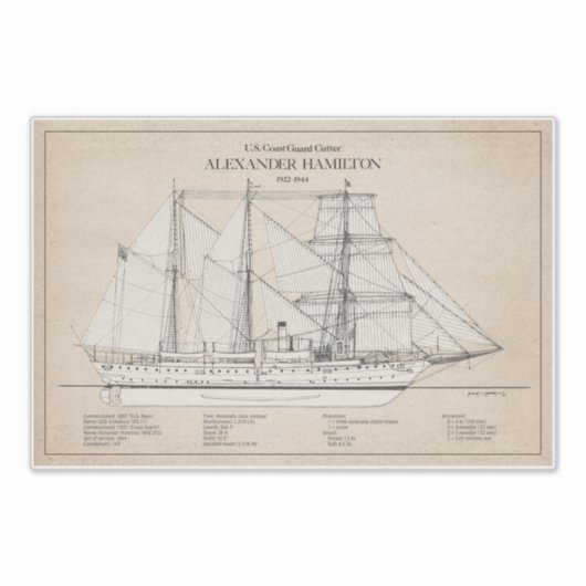 USCGC Alexander Hamilton wix-272 - SBD Sticker (Voorkant)