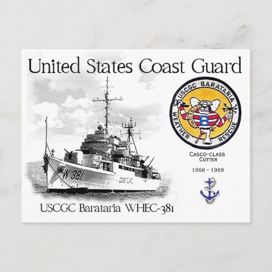 USCGC BARATARIA WHEC-381 CUTTER BRIEFKAART (Voorkant)
