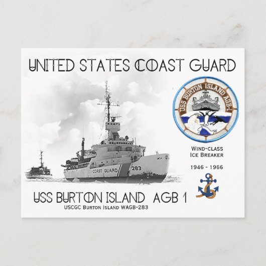 USCGC Burton Island WAGB-283 Ice Breaker Briefkaart (Voorkant)