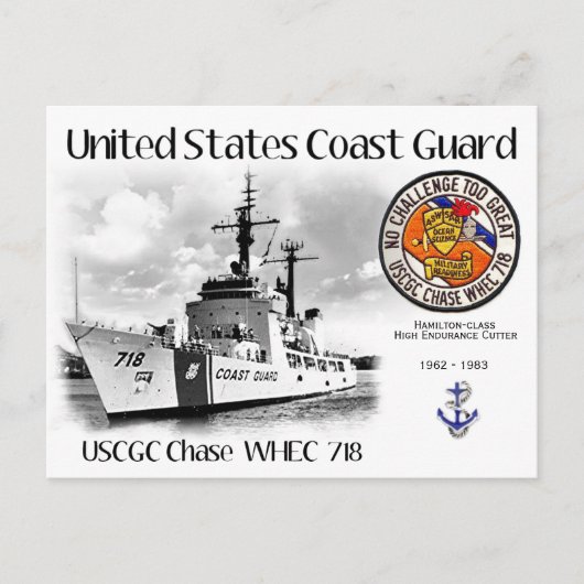 USCGC CHASE WHEC 718 CUTTER BRIEFKAART (Voorkant)