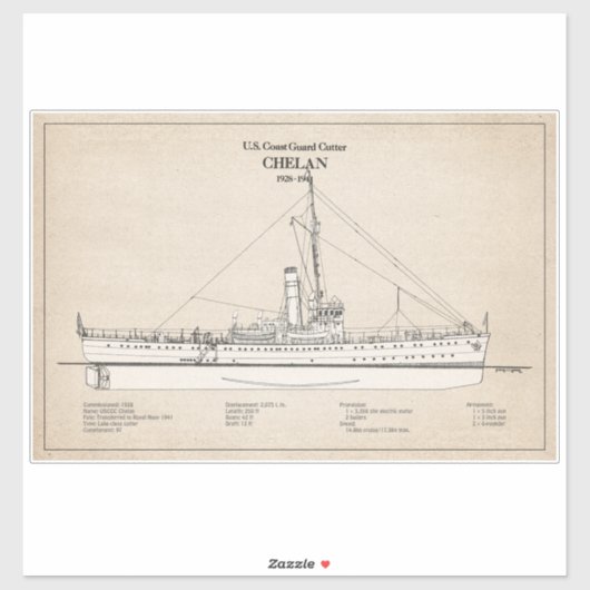 USCGC Chelan - SBD Sticker (Vel)