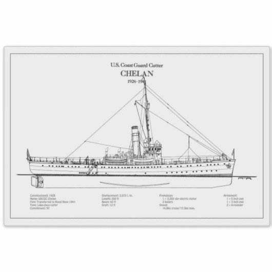 USCGC Chelan - SBD Sticker (Voorkant)