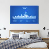 USCGC Cobb wpg-181 - ABD Canvas Afdruk (Insitu (Slaapkamer))