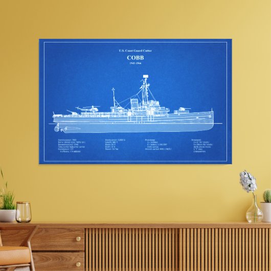 USCGC Cobb wpg-181 - ABD Canvas Afdruk (Insitu (Woonkamer))