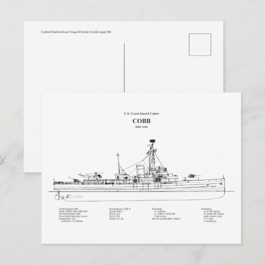 USCGC Cobb wpg-181 - BD Briefkaart (Voorkant / Achterkant)