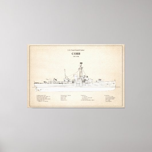 USCGC Cobb wpg-181 - SBD Canvas Afdruk (Voorkant)