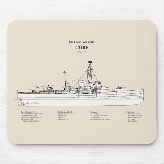 USCGC Cobb wpg-181 - SBD Muismat (Voorkant)