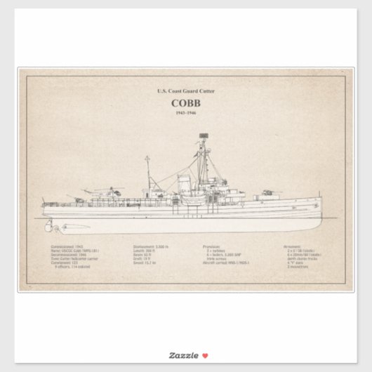 USCGC Cobb wpg-181 – SBD Sticker (Vel)