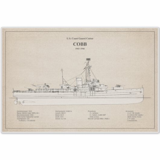 USCGC Cobb wpg-181 – SBD Sticker (Voorkant)