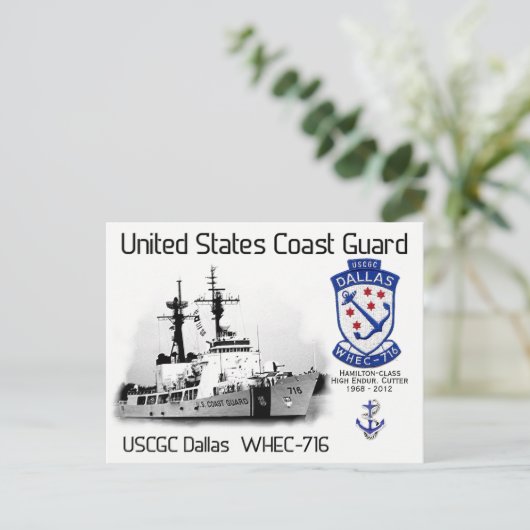 USCGC DALLAS WHEC-716 - SNIJDER - BRIEFKAART (Staand voorkant)