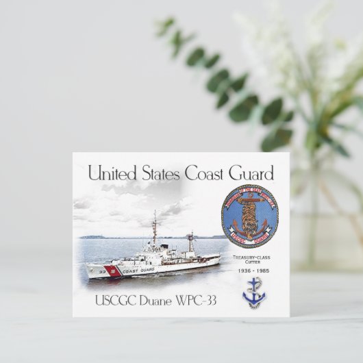 USCGC DUANE WPC-33 CUTTER BRIEFKAART (Staand voorkant)