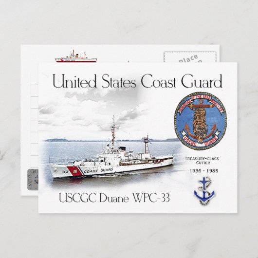 USCGC DUANE WPC-33 CUTTER BRIEFKAART (Voorkant / Achterkant)