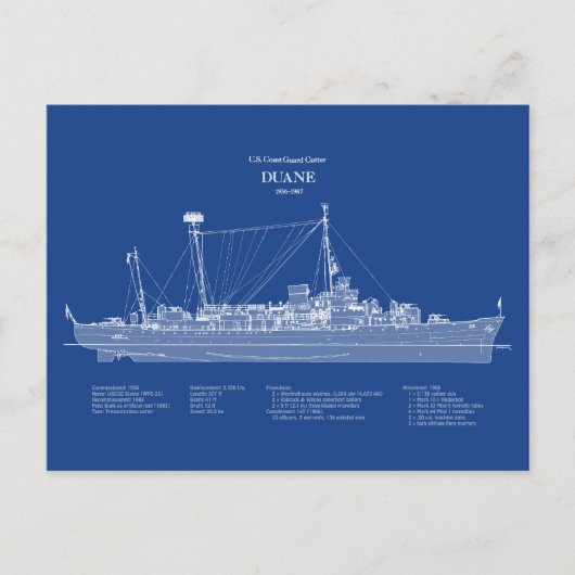 USCGC Duane wpg-33 - ABD Briefkaart (Voorkant)