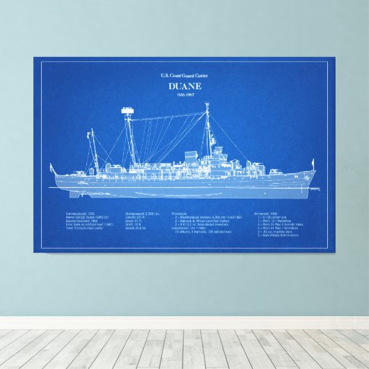 USCGC Duane wpg-33 - ABD Canvas Afdruk (Insitu (Houten vloer))