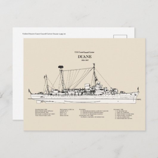 USCGC Duane wpg-33 - SBD Briefkaart (Voorkant / Achterkant)