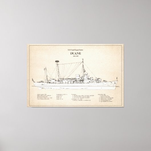 USCGC Duane wpg-33 - SBD Canvas Afdruk (Voorkant)