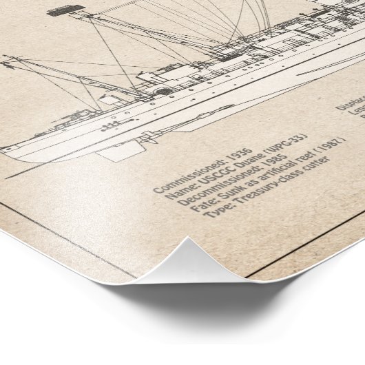 USCGC Duane wpg-33 - SBD Foto Afdruk (Hoek)