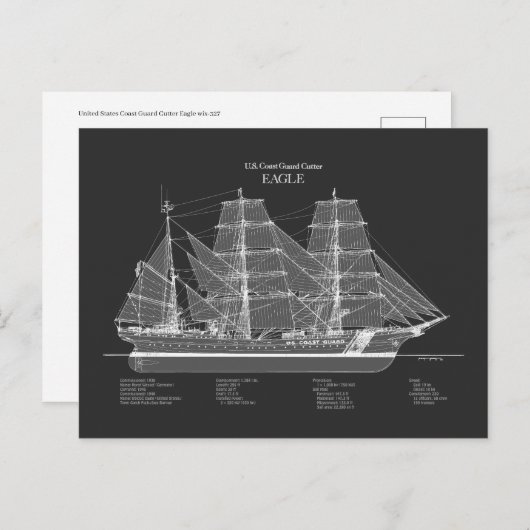 USCGC Eagle wix-327 – PD Briefkaart (Voorkant / Achterkant)