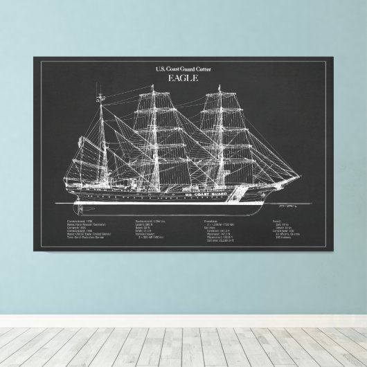 USCGC Eagle wix-327 – PD Canvas Afdruk (Insitu (Houten vloer))