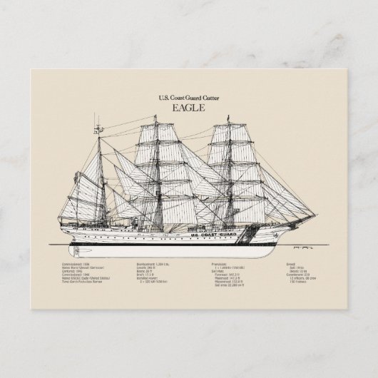 USCGC Eagle wix-327 - SBD Briefkaart (Voorkant)