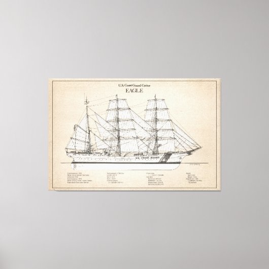 USCGC Eagle wix-327 - SBD Canvas Afdruk (Voorkant)