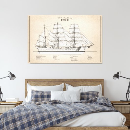 USCGC Eagle wix-327 - SBD Canvas Afdruk (Insitu (Slaapkamer))