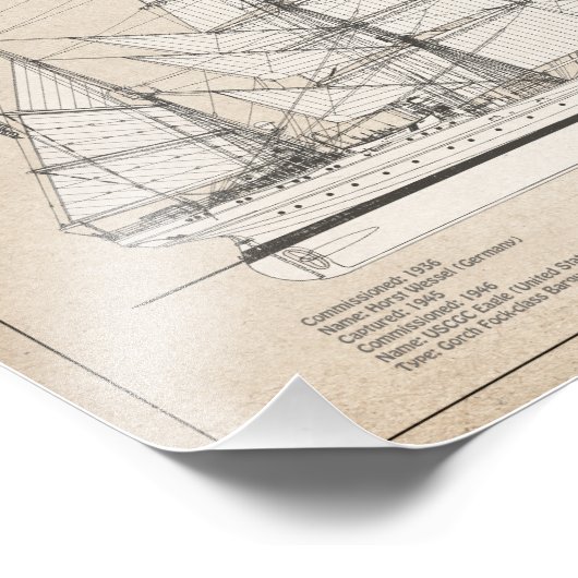 USCGC Eagle wix-327 - SBD Foto Afdruk (Hoek)